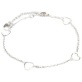 Bracelet de cheville coeurs en argent